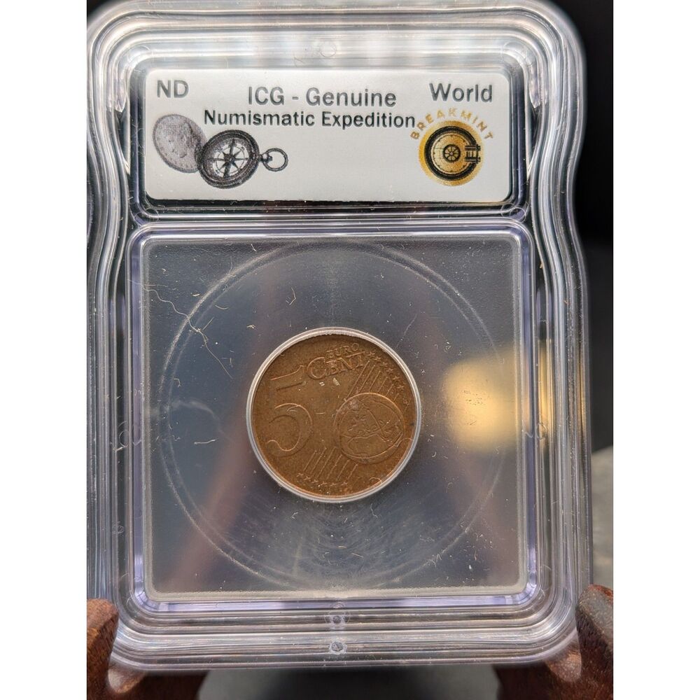 2002 5 Euro Cent ICG Genuine Expedition Slabbed Coin